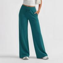 Women's Casual And Fashionable Color Loose Pants With Pocketes L armijos žalia spalva