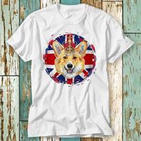 Platinum Jubilee Corgi Crown King Coronation Union Jack Flag T-Shirt Top Design Unisex Tee Retro Fashion Vintage Shirt S941 S