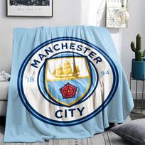 Manchester City FC Spausduota flanelinė antklodė, minkštas pledas miegamojo sofai, skalbiama, futbolo gerbėjų atributika, puiki dovana. 80cm x 120cm white