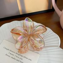 Plastic Flower Hair Clip Grab Clip Large Hair Claw Fashion Transparent Hair Clip  Travel mėlyna