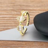 Nidin Light Luxury 5 Colors Zircon Rings for Woman Simple Design Geometric Opening Adjustable Wedding Party Elegant Jewelry Gift balta