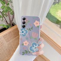 Gėlėmis margintas minkšto silikono skaidrus dėklas Xiaomi Redmi 13C Note 13 Pro Samsung A55 A54 A34 S24 M35 iPhone 15 kameros apsauginis smūgiams atsparus dangtelis Samsung Galaxy S20 FE
