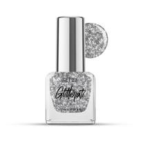 RENEE Glitterati Nagų dažai- Sidabriniai konfeti 10ml | Greitai džiūstanti, ilgai išliekanti, drožlėms atspari formulė su High Glitte | Be acetono ir parabenų