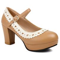 Fashion Elegant High Heels Pumps Lolitas Mary Janes Shoes Blue Pink Black Women's Heeled Party Office Wedding Shoes Large Size 45 34 geltona