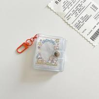 1/2-Inch Holder Pockets Transparent Diy Mini Photo Album Keychain Portable Photo Storage Holder Key Ring oranžinė