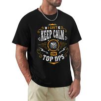 Men Clothing World Of Warcraft Role-playing Game T-Shirt WoW I Can't Keep Calm I'm DPS Fashion Short Sleeve T Shirt Tee S smėlis