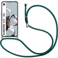 Case - E.F.CONNECTION - for Xiaomi 12T/12T Pro - Shockproof - Transparent - Night Green Lanyard
