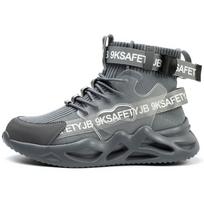 JB7719 Hot Sale Safety Shoes Sports Style Anti-smashing Indestructible Steel Toe Mesh Work Boots 38 pilka