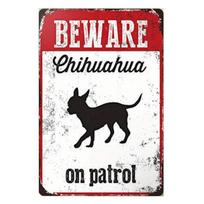 1PC Rustic Wooden Chihuahua On Patrol Sign, Dog Alert Hanging Plaque For Home And Garden Decor 20x30cm balta