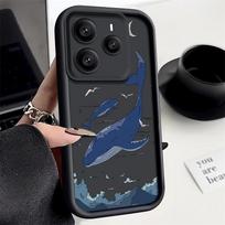 For Xiaomi 14T 13T Pro Poco X7 F6 X6 Pro Redmi 14C Note 14 Pro 13 12 11 Phone Case Whale Pattern Shockproof TPU Soft Matte Anti-Fall Bumper Cover Xiaomi 14T juoda