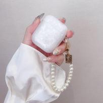 Prabangus „Shell Pearl“ dėklas, skirtas Apple Airpods 1 2 3 Apyrankės grandinės dėklas, skirtas AirPods Pro Case Bluetooth ausinių priedų dėžutė for airpods 1 2 balta