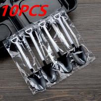 10 vnt. Plastikiniai Vienkartiniai Mini Kastuvėlio Šaukštai Ledams, Tortams, Desertui, Arbatai, Kavai, Vakarėlių Reikmenys 10PCS