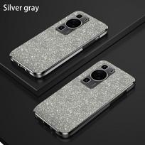 For Huawei P60 Luxury Electroplated Glitter Case For Huawei P60 Pro Soft TPU Bumper Transparent Phone Back Cover For P60 sidabro pilka spalva