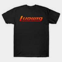 Men Black Print T-shirt Ludwig Logo No-Cut Transfer Paper Print Cotton Tshirt 4XL juoda