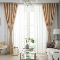 Nordic Blackout Jacquard Bamboo Cotton Curtains for Living Room, Bedroom, or Balcony Height within 2.7m per meter, rod not included