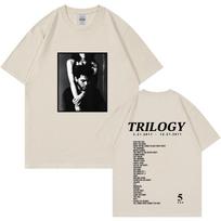 Extra Large Tshirt Paired with The Weeknd Trilogy 2025 Summer Casual Fashion Pure Cotton Printed Tshirt for Both Men  Women M