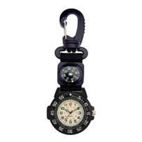 Yousheng Pocket Watch Multifunctional Luminous Quartz Movement Digital Display Accurate Compass Round Dial Pocket Carabiner Clip Sports Hiking Watch juoda