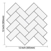 10 Sheets Peel And Stick Backsplash Tiles Herringbone Decorative Wall Sticker Self Adhesive Wallpaper For Kitchen Bathroom 10 sheets white