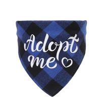 Dog Bandanas Adopt Me Plaid Adjustable Bibs For Dogs Cat Pet Scarf Accessories High Quality Material Durable And Long Lasting M(42x42x60CM) mėlyna