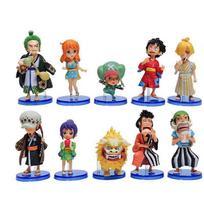 Hot 10Pcs/set One Piece Anime Figure Luffy Sanji Nami Zoro Chopper Frank Robin PVC Action Figure Figure Children Dolls Gift Toys