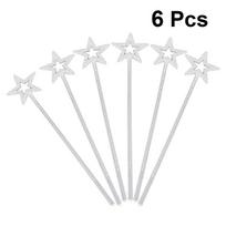 6Pcs Electroplating Pentagram Star Fairy Wand Plastic Magical Play Props for Birthday Party Wands Electroplating Pentagram Wand