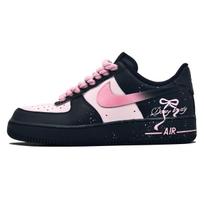 Nike Air Force 1 Geležinio žmogaus romantika Oda Žemi Batai Riedlentė Unisex Juodi Rožiniai CW2288-001(Komanda1321-) 35.5