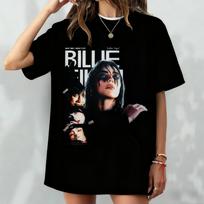 Billie Eilish Printed Fashionable Casual  Cotton Unisexs and Women Tshirt Loose Retro Street Highquality Summer Tshirt Unisex S