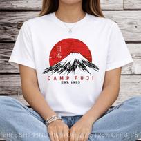 Camp Fuji T-Shirt – Japanese Mountain Sun Graphic Vintage Tee M