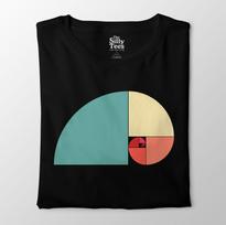 Fibonacci Spiral Graphic Tee: Golden Ratio Math Art Shirt S
