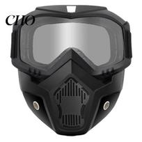 Mining Protective Eyewear Full Face Goggle Mask, Detachable Cycling Goggles Mask with Anti-Fog HD Military Maintenance Lens, Large Viewing Hood, A