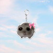 Sad Hamster Meme Sound Music Plush Toy Cute Hamster Plush Keychain Figure Soft Toy Stuffed Animal Doll Key Ring Key Chain pilka spalva