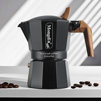 Mongdio Moka Pot with Dual Valves, High-Pressure Pour-Over Coffee Maker, Home Italian Espresso Machine, Black, 90ml Capacity for Two Servings