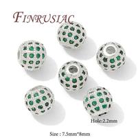18K Gold Plated Spacer Beads,Brass with Zircon Bead For Bracelets Accessories,Separators For beads,Round Bead,DIY Jewelry Making 2 pieces