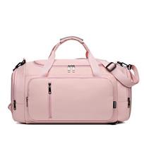 Large Multi-Way Carry Gym Duffel Bag Wet Dry Separation Sports Backpack with Shoe Compartment for Men and Women rožinė