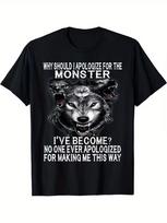Monster... Men'S Cotton T-shirt, Trend Digital Printing: High Quality Cotton Fab XXXL