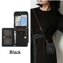Crossbody Wallet with Card Holder Phone Case for Samsung Galaxy Z Flip 6 5 4 3 Flip6 Flip5 Flip4 Flip3 Leather Shockproof Cover Galaxy Z Flip6 juoda