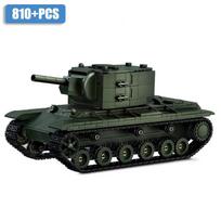 SU series KV-2 heavy tank building block model set for assembling military toys as gifts gray