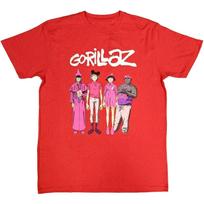 Men's and Women's T-shirts NEW GORILLAZ Band Heavy Cotton Red L