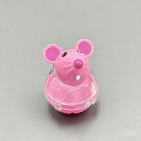 Interactive Cat Feeder Toy Rolling Mouse Design Plastic No Battery For Kitten And Adult Cat rožinė