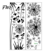 Nordic Style Wall Sticker 2 Sheets Dandelion Wildflower Decals, Peel And Stick Floral Butterflies Living Room Decor Decal Stickers for Girls F