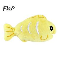 Skin-friendly Cat Toy Plush Fish with Catnip Soft Chew Crinkle Colorful Toys Stuffed for Cats Indoor Kittens Teething Hunting Instinct Short geltona