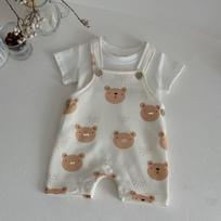 2026 Korean Style Baby Bear Print Summer Onesie 80cm/9-12m
