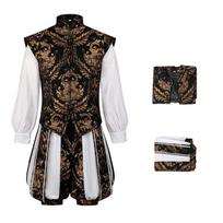 Tudor Elizabeth Karalius Princas Cosplay Kostiumas Apranga Liemenė su Kelnėmis Pilnas Rinkinys Siuvinėtas Tudo XL