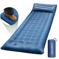 OEM Portable  Self Inflating Sleeping Pad Ultralight Waterproof Mattress Pillow for Travel Backpacking Hiking Camping 200cm*70cm*15cm mėlyna