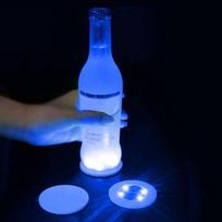 Coaster - YWEI - Mini LED Light-up - Bottle Stickers - Christmas Decoration - Bar mėlyna