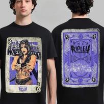 Rhea Ripley Wrestlemania Card Cotton T-Shirt WWE Rhea Ripley Oversized Tee S