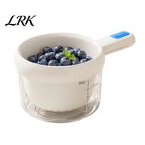 Vegetable Cleaning Basin Dual-Layer Drain Basket, Fruit Washing Strainer Bowl, with Built-in Food Grade Fork Fork, Multifunctional Kitchen Colander smėlis