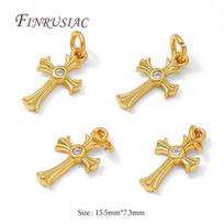 18K Gold Plated Jesus Cross Charms For Jewelry,Small Pendants For Earrings,DIY Bracelets Accessories,Jewelry Making Supplies 5 pieces