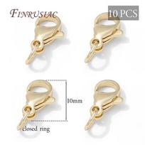14K Gold Plated Lobster Clasp,Bracelets Clasps with Extension Chains DIY Jewelry Making Supplies,Locks For Jewelry Connectors