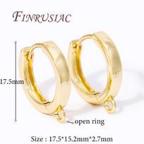 18K Gold Plated Round Earrings Hook Clasp Accessories Earwires Fasteners For Earrings DIY Women's Jewelry Earring Fixtures 1 pair